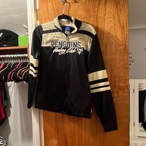 Reebok Penguins front zip jacket; size medium